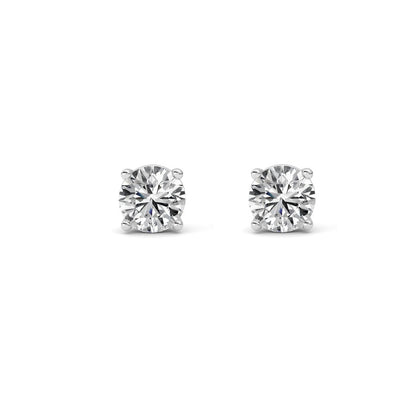 1CTW Round Shaped Lab Grown Diamond (F/VS) Stud Earrings in 14K Gold