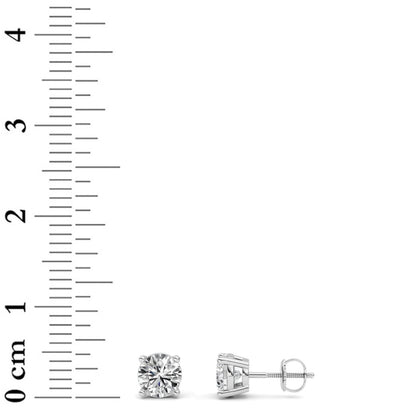 1CTW Round Shaped Lab Grown Diamond (F/VS) Stud Earrings in 14K Gold