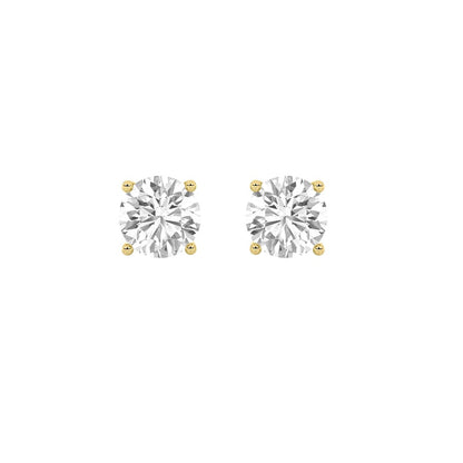 7CTW Round Shaped Lab Grown Diamond (F/VS) Stud Earrings in 14K White Gold