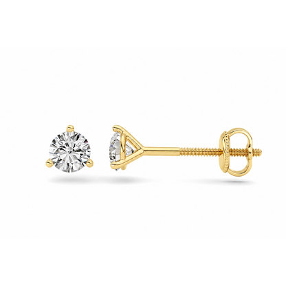0.5CTW Round Shaped Lab Grown Diamond (F/VS) Stud Earrings in 14K Gold