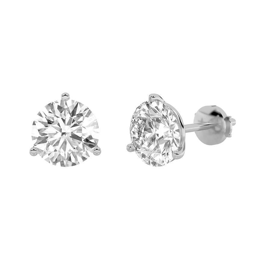 1.5CTW Round Shaped Lab Grown Diamond (F/VS) Martini Stud Earrings in 14K White Gold