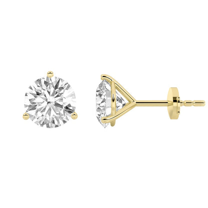 1.5CTW Round Shaped Lab Grown Diamond (F/VS) Martini Stud Earrings in 14K White Gold