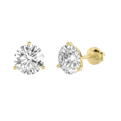 2.5CTW Round Shaped Lab Grown Diamond (F/VS) Martini Stud Earrings in 14K White Gold