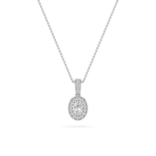 1.3CTW Oval Shaped Lab Grown Diamond (F/VS)  Pendant in 14K Gold