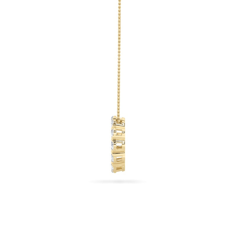 2CTW Round Shaped Lab Grown Diamond (F/VS) Circle Pendant in 14K Gold