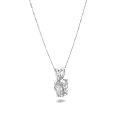 1CTW Elongated Cushion Shaped Lab Grown Diamond (F/VS) Split Bale Solitaire Pendant in 14K Gold