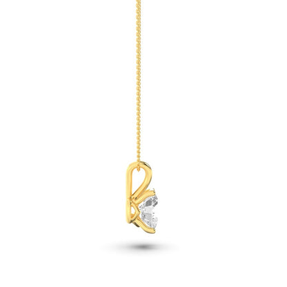 1CTW Elongated Cushion Shaped Lab Grown Diamond (F/VS) Split Bale Solitaire Pendant in 14K Gold