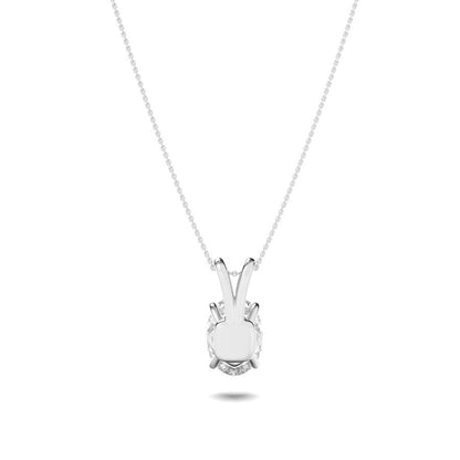 2CTW Oval Shaped Lab Grown Diamond (F/VS) Split Bale Solitaire Pendant in 14K Gold