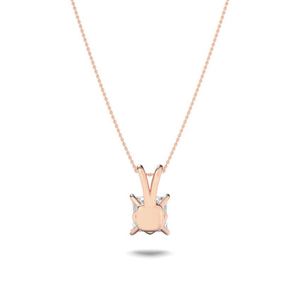 1CTW Princess Shaped Lab Grown Diamond (F/VS) Split Bale Solitaire Pendant in 14K Gold