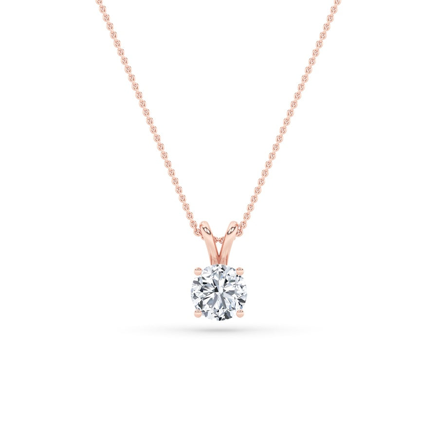 1CTW Round Shaped Lab Grown Diamond (F/VS) Split Bale Solitaire Pendant in 14K Gold