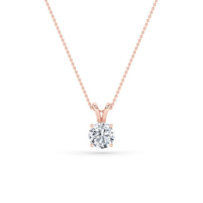 1CTW Round Shaped Lab Grown Diamond (F/VS) Split Bale Solitaire Pendant in 14K Gold