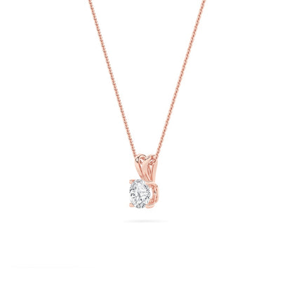 1CTW Round Shaped Lab Grown Diamond (F/VS) Split Bale Solitaire Pendant in 14K Gold