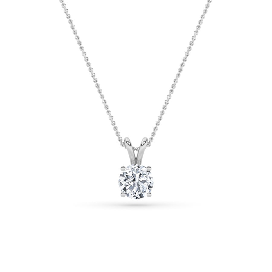 3CTW Round Shaped Lab Grown Diamond (F/VS) Split Bale Solitaire Pendant in 14K Gold