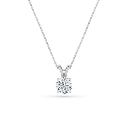 3CTW Round Shaped Lab Grown Diamond (F/VS) Split Bale Solitaire Pendant in 14K Gold