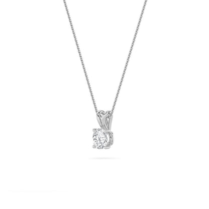 3CTW Round Shaped Lab Grown Diamond (F/VS) Split Bale Solitaire Pendant in 14K Gold