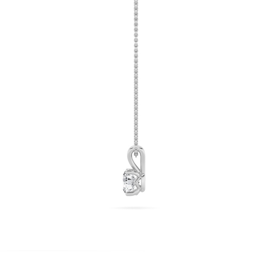 3CTW Round Shaped Lab Grown Diamond (F/VS) Split Bale Solitaire Pendant in 14K Gold