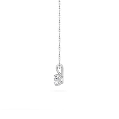 3CTW Round Shaped Lab Grown Diamond (F/VS) Split Bale Solitaire Pendant in 14K Gold