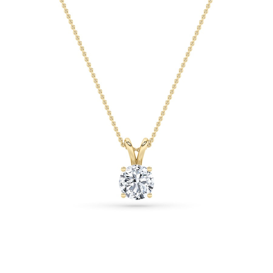 3CTW Round Shaped Lab Grown Diamond (F/VS) Split Bale Solitaire Pendant in 14K Gold