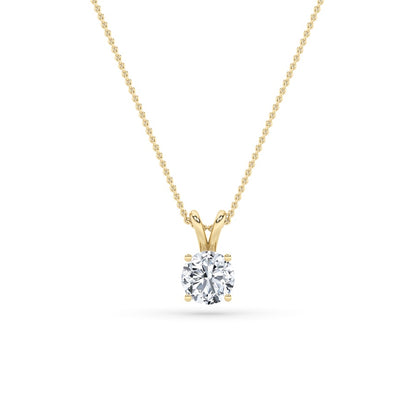 3CTW Round Shaped Lab Grown Diamond (F/VS) Split Bale Solitaire Pendant in 14K Gold