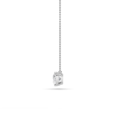 1CTW Elongated Cushion Shaped Lab Grown Diamond (F/VS) East West Solitaire Necklace in 14K Gold