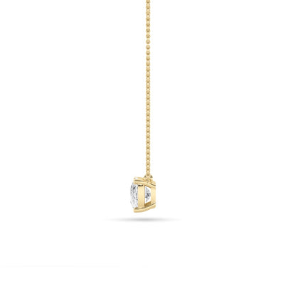 1CTW Elongated Cushion Shaped Lab Grown Diamond (F/VS) East West Solitaire Necklace in 14K Gold