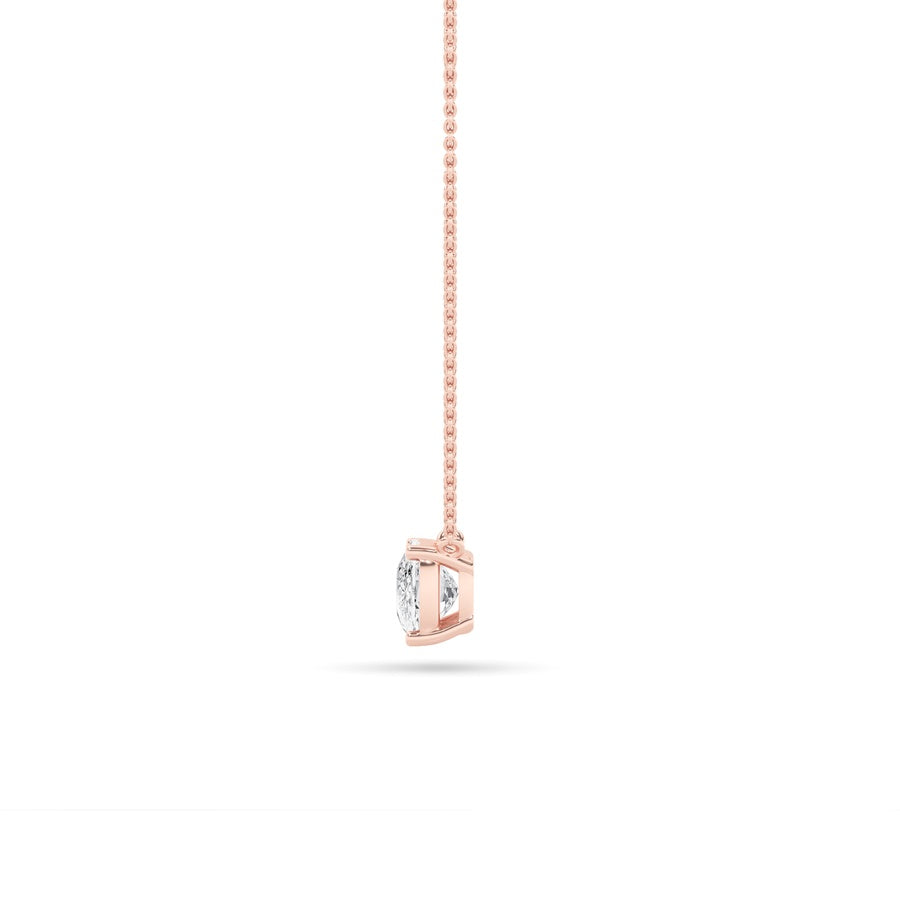 1CTW Elongated Cushion Shaped Lab Grown Diamond (F/VS) East West Solitaire Necklace in 14K Gold