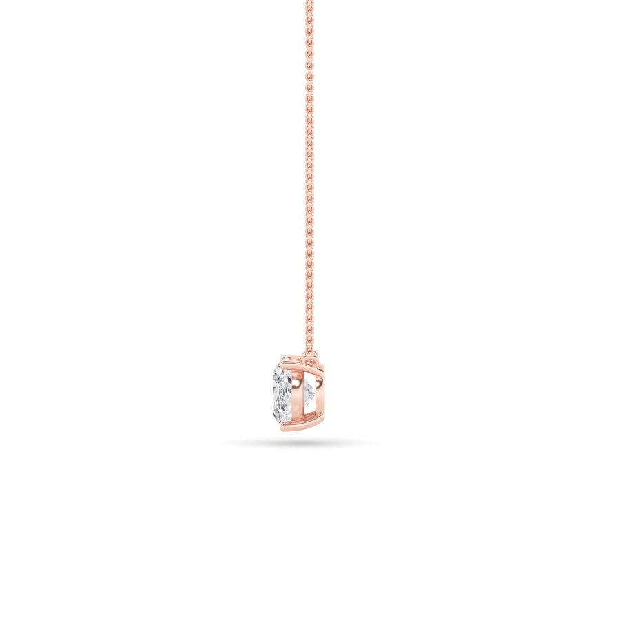 2CTW Oval Shaped Lab Grown Diamond (F/VS) East West Solitaire Necklace in 14K Gold