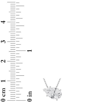 1CTW Pear Shaped Lab Grown Diamond (F/VS) East West Solitaire Necklace in 14K Gold