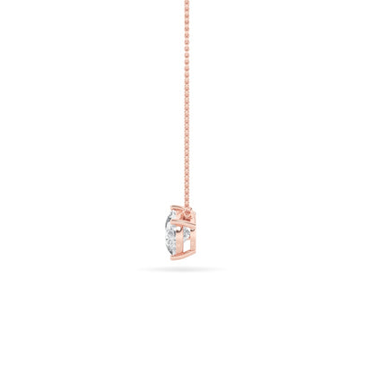 1CTW Pear Shaped Lab Grown Diamond (F/VS) East West Solitaire Necklace in 14K Gold