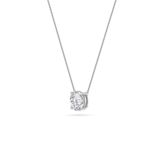 0.25CTW Round Shaped Lab Grown Diamond (F/VS) Solitaire Necklace in 14K Gold