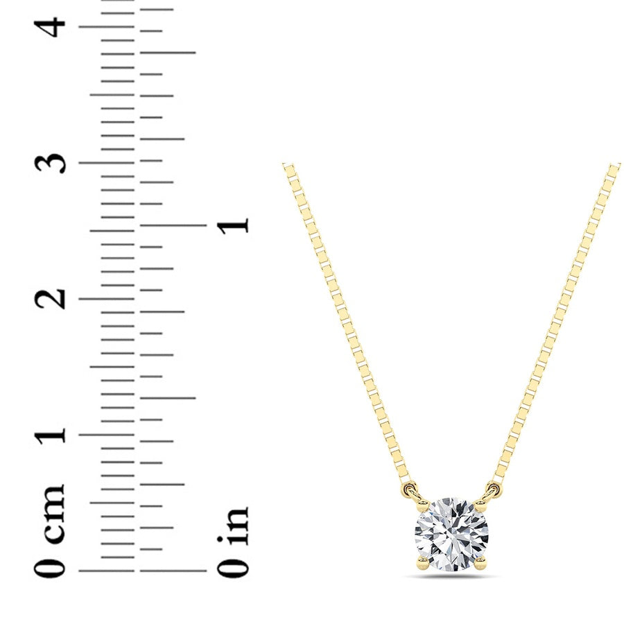 0.5CTW Round Shaped Lab Grown Diamond (F/VS) Necklace in 14K Gold