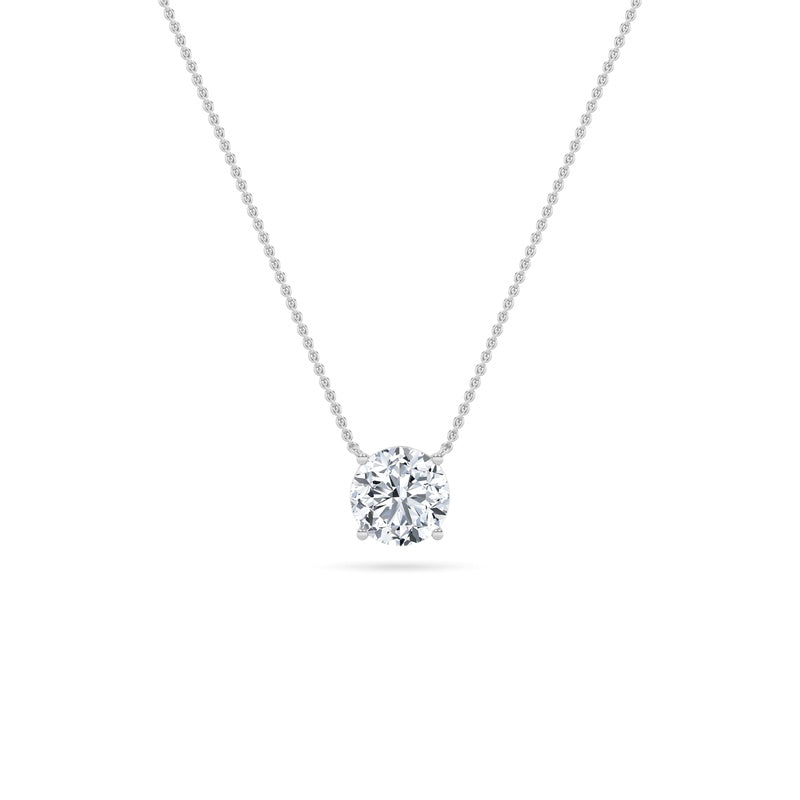 0.75CTW Round Shaped Lab Grown Diamond (F/VS) Solitaire Necklace in 14K Gold