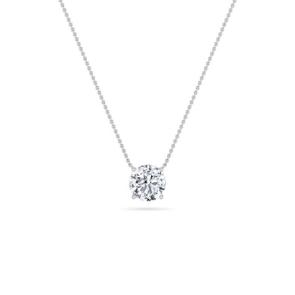 0.75CTW Round Shaped Lab Grown Diamond (F/VS) Solitaire Necklace in 14K Gold