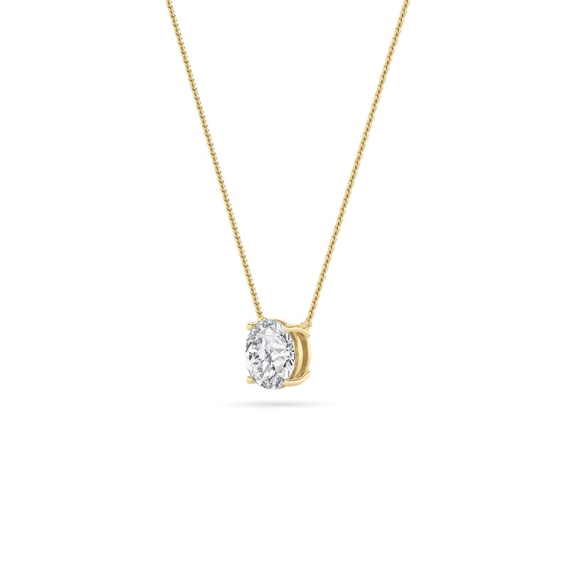 0.75CTW Round Shaped Lab Grown Diamond (F/VS) Solitaire Necklace in 14K Gold