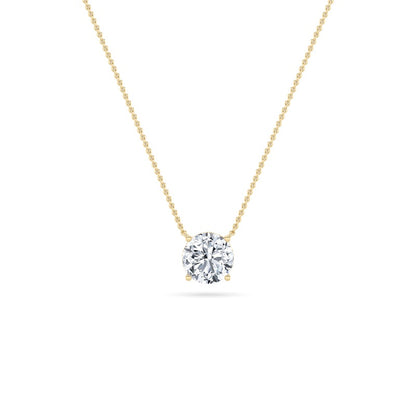 0.75CTW Round Shaped Lab Grown Diamond (F/VS) Solitaire Necklace in 14K Gold