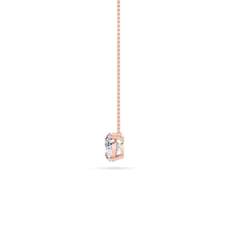 0.75CTW Round Shaped Lab Grown Diamond (F/VS) Solitaire Necklace in 14K Gold