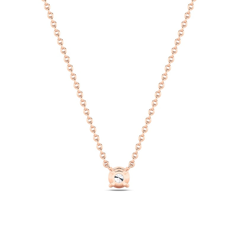 0.75CTW Round Shaped Lab Grown Diamond (F/VS) Solitaire Necklace in 14K Gold