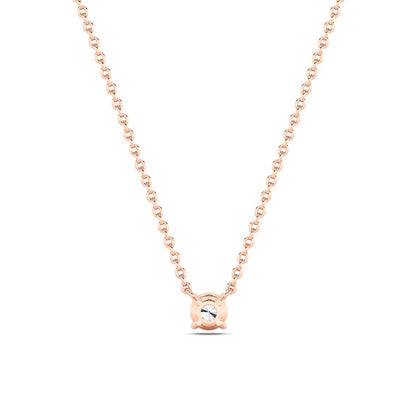 0.75CTW Round Shaped Lab Grown Diamond (F/VS) Solitaire Necklace in 14K Gold