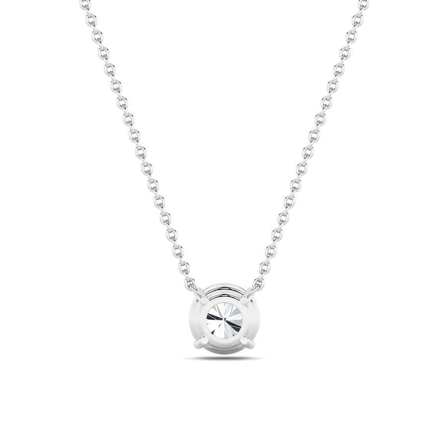2CTW Round Shaped Lab Grown Diamond (F/VS) Solitaire Necklace in 14K Gold
