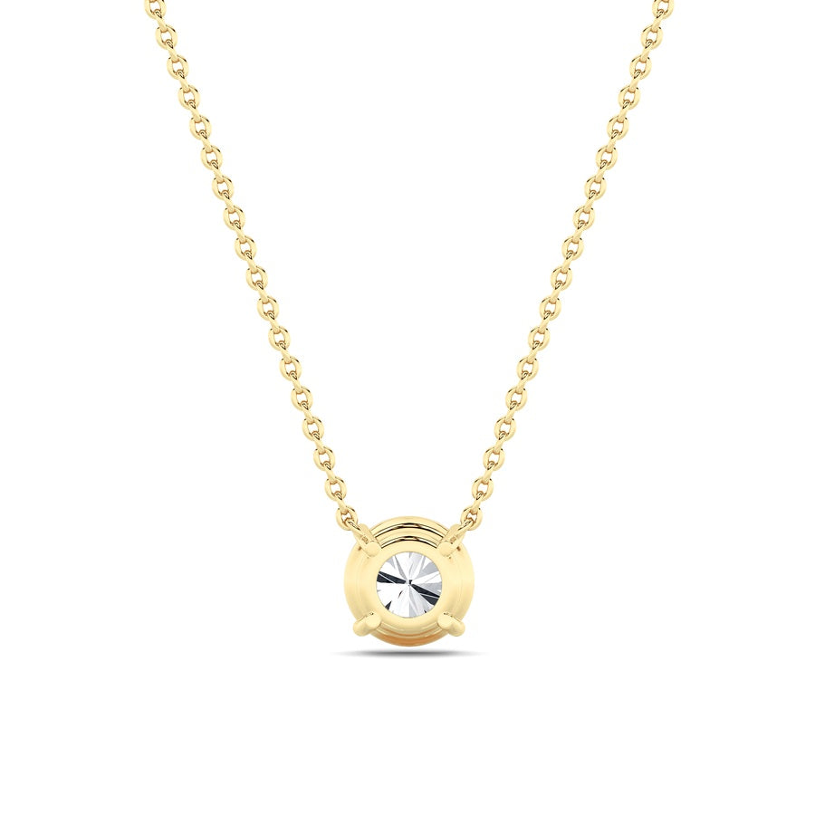 2CTW Round Shaped Lab Grown Diamond (F/VS) Solitaire Necklace in 14K Gold