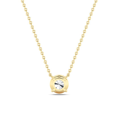 2CTW Round Shaped Lab Grown Diamond (F/VS) Solitaire Necklace in 14K Gold