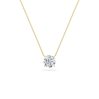 2CTW Round Shaped Lab Grown Diamond (F/VS) Solitaire Necklace in 14K Gold