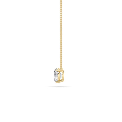 2CTW Round Shaped Lab Grown Diamond (F/VS) Solitaire Necklace in 14K Gold