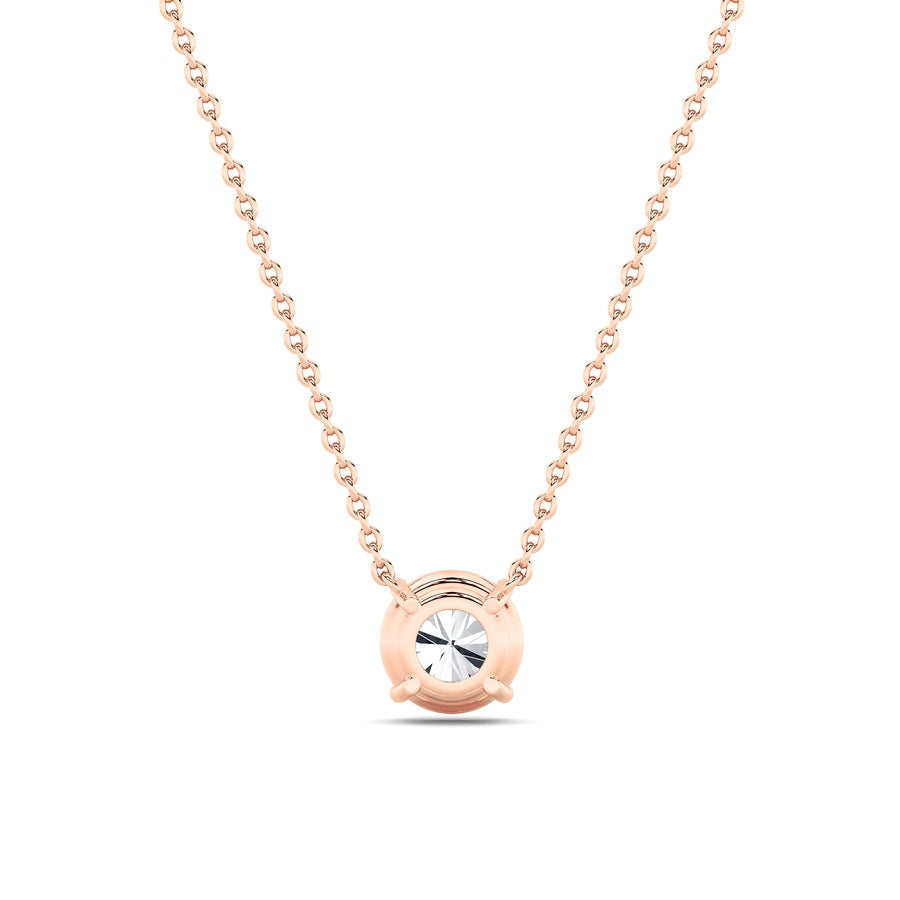2CTW Round Shaped Lab Grown Diamond (F/VS) Solitaire Necklace in 14K Gold