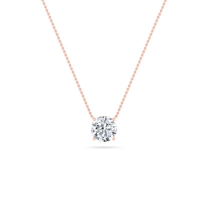 2CTW Round Shaped Lab Grown Diamond (F/VS) Solitaire Necklace in 14K Gold