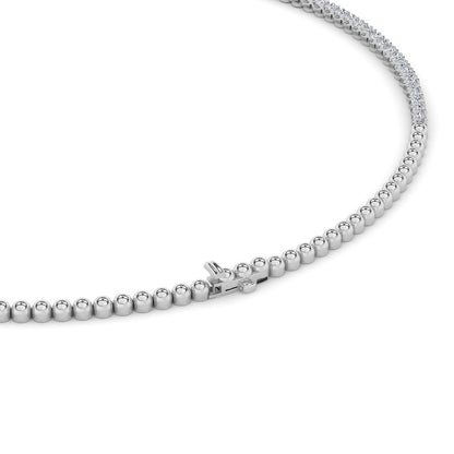 7CTW Round Shaped Lab Grown Diamond (F/VS) Graduating Half  Riviera Necklace in 14K Gold