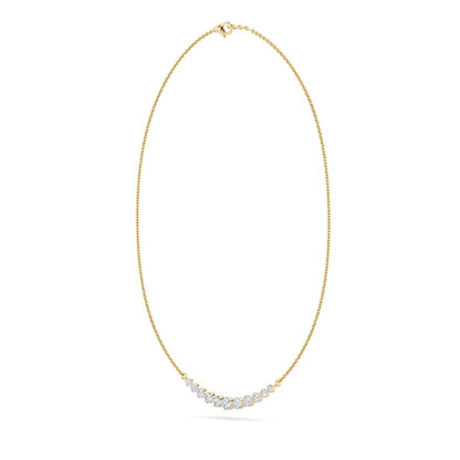 3CTW Round Shaped Lab Grown Diamond (F/VS) Graduating half    Necklace in 14K Gold