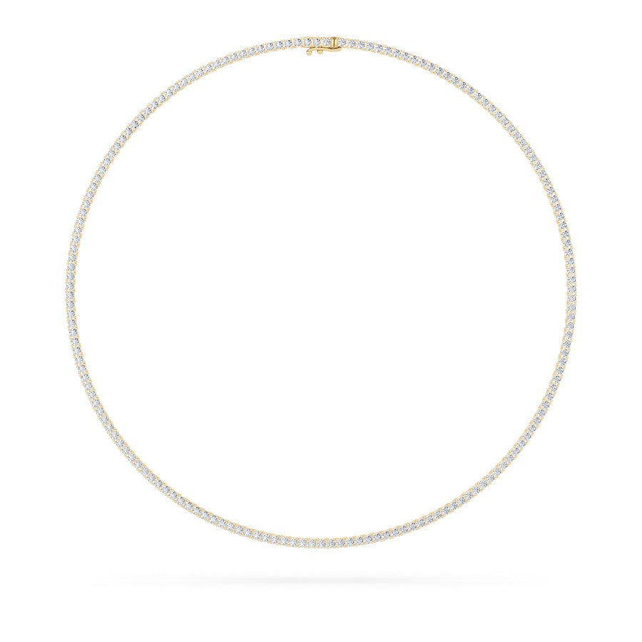 15CTW Round Shaped Lab Grown Diamond (F/VS) Necklace in 14K White Gold
