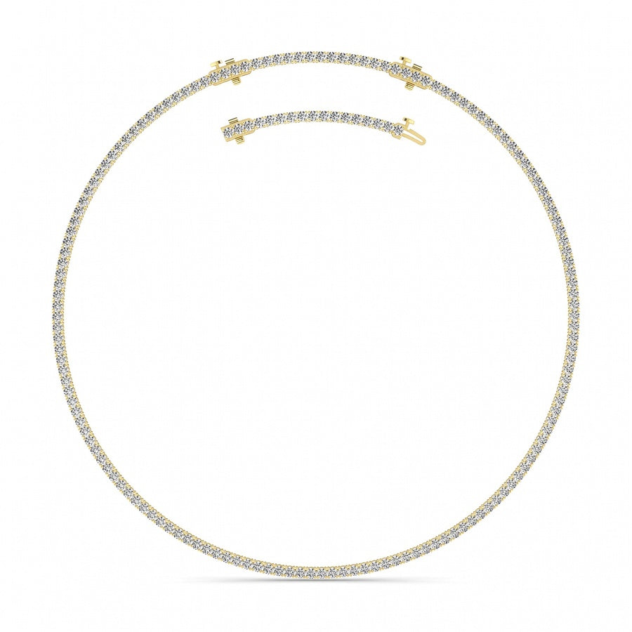 15CTW Round Shaped Lab Grown Diamond (F/VS) Necklace in 14K White Gold