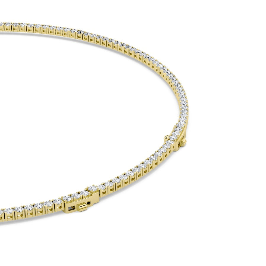 15CTW Round Shaped Lab Grown Diamond (F/VS) Necklace in 14K White Gold